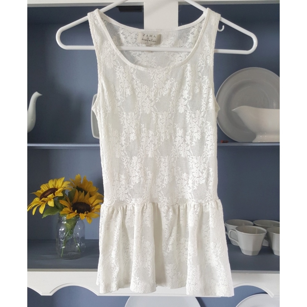 Zara Lace Peplum Blouse
